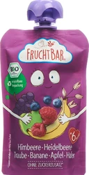 FRUCHTBAR Fruchtpüree Bio Himbeere Heidelbeere Traube Banane Apfel Hafer