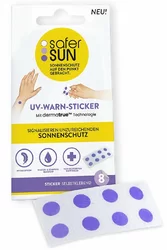 saferSUN UV-Warn-Sticker deutsch