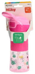 Nûby Trinkhalmbecher Reflex 360ml mit aufklappbarem Soft Spout Silikon-Griff