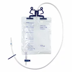 GHC sac à urine CAREFLOW 2l 110cm avec écoulement avec valve de retour support intégré