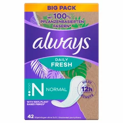 always Slipeinlage Daily Fresh mit 100% pflanzenbasierten Fasern Normal BigPack