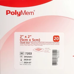 PolyMem Adhesive Dressing Cloth-Backed 5x5cm