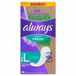 always Slipeinlage Daily Fresh mit 100% pflanzenbasierten Fasern Long BigPack