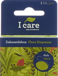 top caredent Holz Zahnseidebox mit Naturzahnseide Kardamom & Bienenwachs 25m