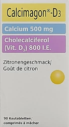 Calcimagon D3 Kautablette 500/800 Zitrone