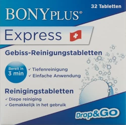 Bony Plus EXPRESS Reinigungs-Brausetabletten für Gebiss und Zahnspangen