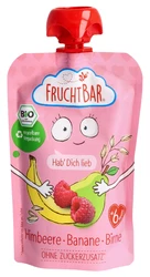 FRUCHTBAR Fruchtpüree Bio Himbeere Banane Birne Hab dich lieb
