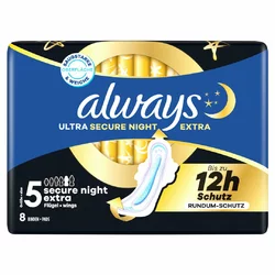 always Ultra Binde Secure Night Extra mit Flügeln