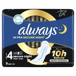 always Ultra Binde Secure Night mit Flügeln