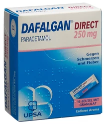 Dafalgan DIRECT Granulat 250 mg Erdbeere Aroma