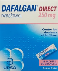 Dafalgan DIRECT Granulat 250 mg Erdbeere Aroma