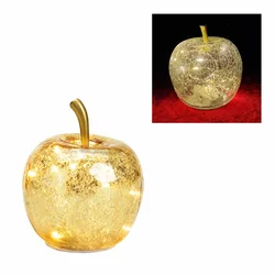 Herboristeria Deko-Apfel aus Glas gold mit 10 LED