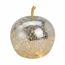 Herboristeria Deko-Apfel aus Glas silber mit 20 LED