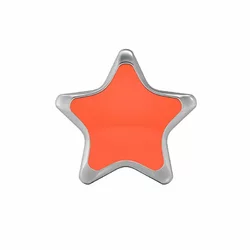 STUDEX Fantasy Stern Neon Orange 6.5mm weiss PuffPad