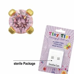 STUDEX Tiffany Cubic Zirconia Pink 3 mm vergoldet