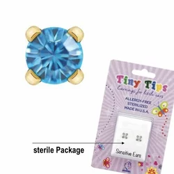 STUDEX Tiffany Aquamarin 3 mm vergoldet