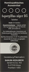 SANUM Aspergillus niger Tablette 5 D