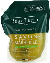 BeauTerra savon de Marseille liquide recharge menthe citron
