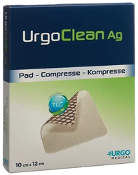 Urgo UrgoClean Ag Hydroreinigende Polyacrylatwundauflage 10x12cm selbsthaftend