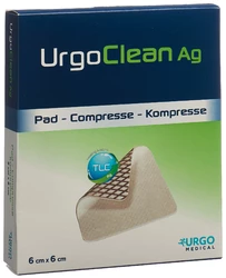 Urgo UrgoClean Ag Hydroreinigende Polyacrylatwundauflage 6x6cm selbsthaftend