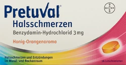 Pretuval Halsschmerzen Lutschtablette Honig-Orangenaroma