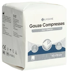 LIVSANE Mullkompresse 10x10cm unsteril
