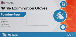 LIVSANE gants d'examen en nitrile M non poudré