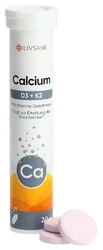 LIVSANE Calcium + D3 + K2 Brausetablette