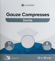 LIVSANE compresse de gaze 10x10cm stérile