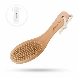 Quick Aid Körpermassagebürste aus Naturborsten mit Stiel inklusiv Beutel