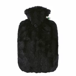 Frosch Wärmflasche PVC 1.8l Hochflorbezug schwarz