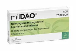 milDAO Tablette bei Histaminintoleranz