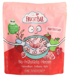 FRUCHTBAR Frühstücks-Herzen Bio Hab Dich lieb Hafervollkorn-Erdbeere-Traube-Apfel