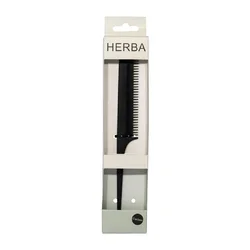 Herba Carbon Stielkamm fein gezahnt schwarz