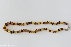 Amberstyle Bernsteinkette multicolor matt 32cm mit Karabinerverschluss