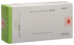 cosaLine Gants d'examen S Latex Satin blanc non-poudrés