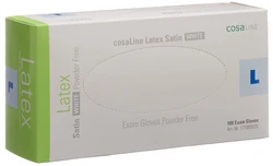 cosaLine Untersuchungshandschuhe L Latex Satin weiss puderfrei