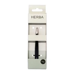 Herba Pinzette schräg Inox schwarz mit -Logo