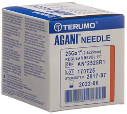 Terumo Agani Einmalkanüle 25G 0.5x25mm orange