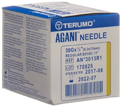 Terumo Agani aiguille à usage unique 30G 0.3x13mm jaune