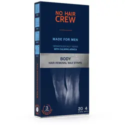 NO HAIR CREW Bandes de cire corps pour hommes avec 4 lingettes