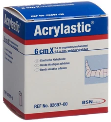 Acrylastic bande adhésive 2.5mx6cm élastique