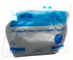 Gribi Plastikhandschuhe PE 295mm Herren transparent gerippt unsteril