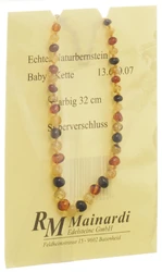 R. Mainardi Edelsteine Natur Bernstein 32cm farbig Silberverschluss