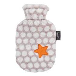 Fashy bouillotte enfant 0.8l pois et étoile housse polaire thermoplastique