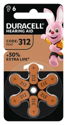 Duracell pile EasyTab 312 Zinc Air D6 1.4V