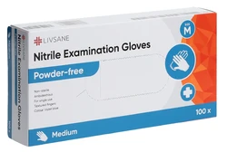LIVSANE gants d'examen en nitrile M non poudré